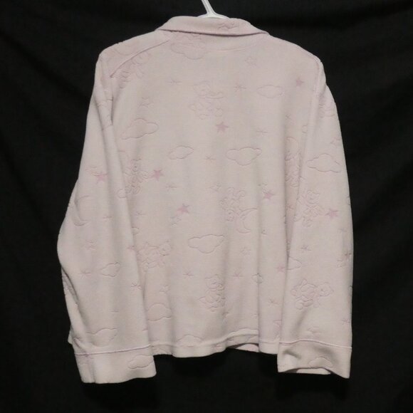 CELESTE | large | Adorable Fleece Light Pink Teddy Bear and Cloud Pajama Shirt - Picture 2 of 16